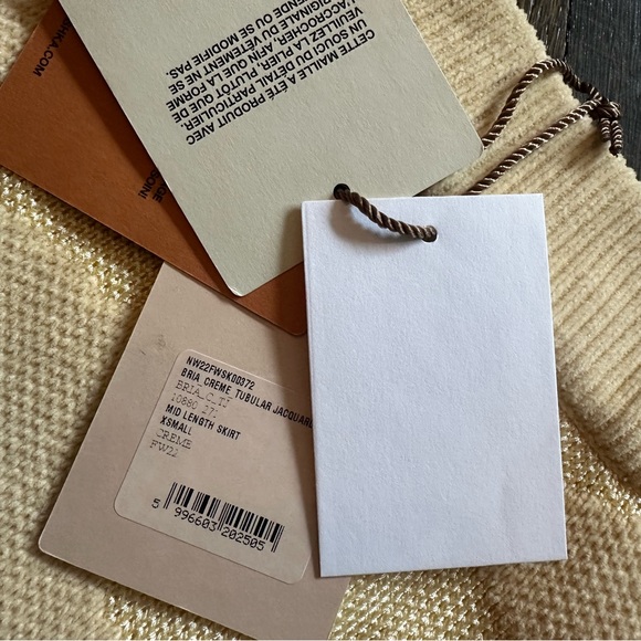 🔖NWT Nanushka Bria Creme Tubular Jacquard Mid Length Skirt - Picture 12 of 13